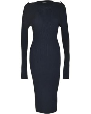 Dondup Ribbed Midi Knitted Dress - Blue