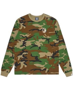 BBCICECREAM Waffle Long Sleeve Top - Green