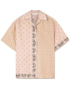 Palm Angels Paisley Printed Short-Sleeved Shirt - Natural