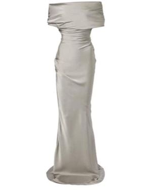 Entire studios Off-Shoulder Satin Gown - Gray