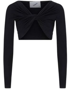 Coperni Ruched Cropped Top - Black