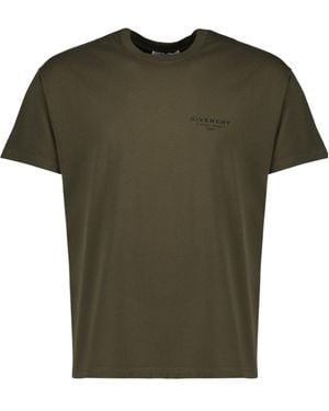 Givenchy Logo Embroidered Crewneck T-Shirt - Green