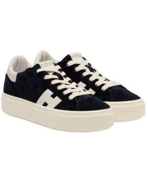 Hogan Color Block Leather Sneakers - Black