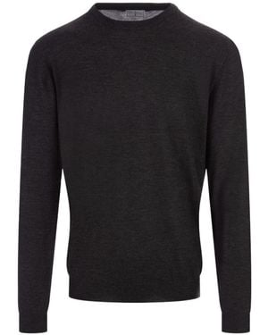 Fedeli Long-Sleeved Crewneck Jumper - Black