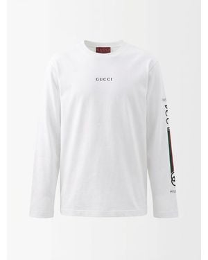 Gucci Logo Long-Sleeve T-Shirt - White