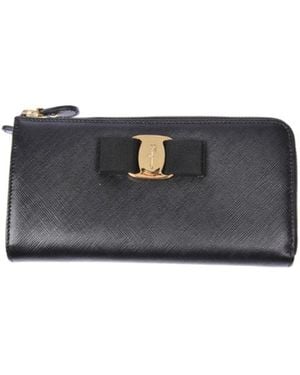 Ferragamo Bow Details Logo Wallet - Blue