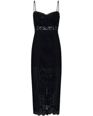 LoveShackFancy Celadine Lace Midi Dress - Black