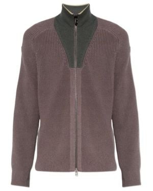 DIESEL Long-Sleeved Zip-Up Cardigan - Brown
