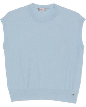 Herno Sequin-Embellished Knit Top - Blue