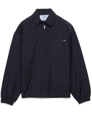 Prada Mohair-Wool Blouson Jacket - Blue