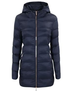EA7 Logo Hooded Down Jacket - Blue