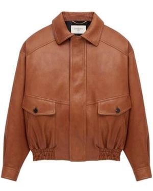 Saint Laurent Long-Sleeved Bomber Jacket - Brown