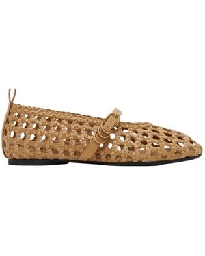 Rag & Bone Woven Mary Jane Faux Leather Flats - Brown