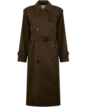 Burberry Long Trench Coat With A Belt - Natural