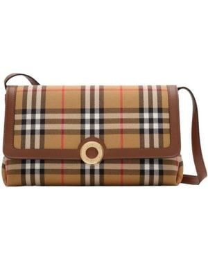 Burberry Check Clutch - Brown