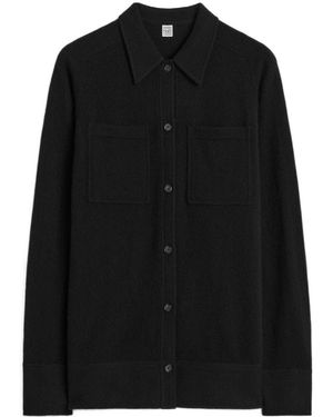 TOTEME Button-Up Chest-Pocket Shirt - Black