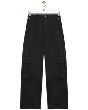 Loewe Straight-Leg Cargo Trousers - Black