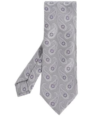 Etro Paisley-Motif Jacquard Tie - Gray