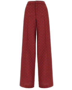 Etro Button Detail Pleated Trousers - Red