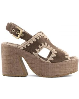 Mou Crochet-Trim Leather Sandals - Multicolour