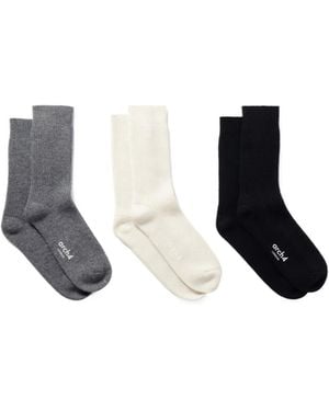 arch4 Lucia 3-Pair Ribbed Cashmere Socks - White