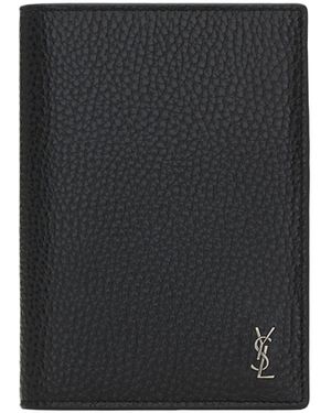 Saint Laurent Tiny Cassandre Passport Holder - Black