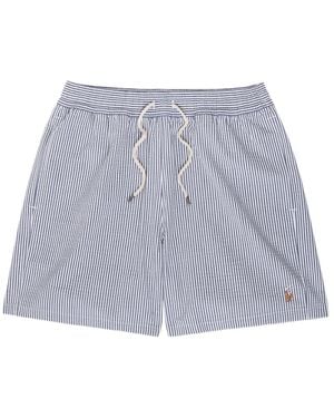Polo Ralph Lauren Striped Seersucker Swim Shorts - Grey