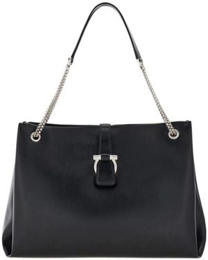 Ferragamo Ferragamo Top Handle Tote Bag - Black