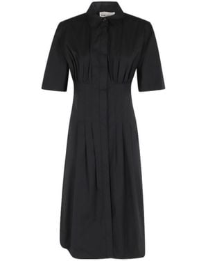 Semicouture Short-Sleeved Shirt Dress - Black