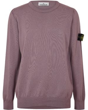 Stone Island Crew Neck Sweatshirt - Purple
