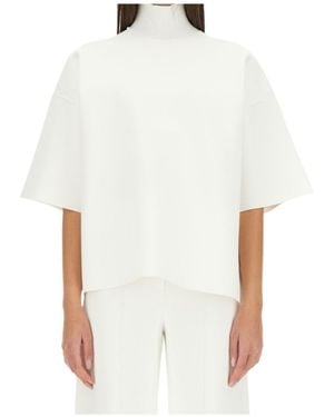 Theory High Neck Straight Hem Top - White