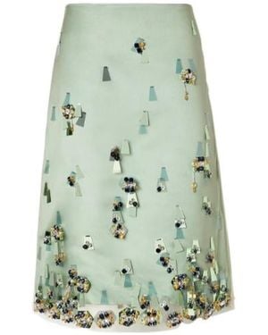 Fendi Duchess Satin Skirt - Green