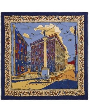 Ferragamo Palazzo Spini-Feroni Print Shawl - Blue