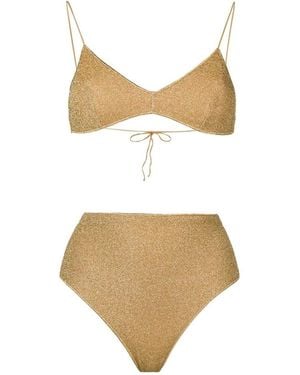 Oséree Oséree Lurex High-Waist Bikini - Natural