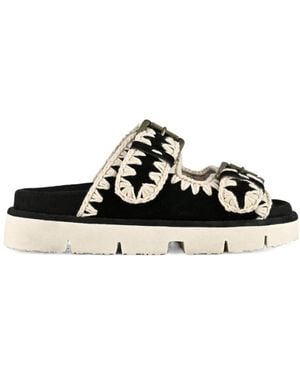 Mou Logo Slippers - Black