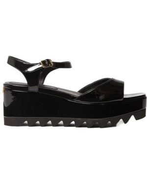 Stella McCartney Platform Buckle Heeled Sandals - Black