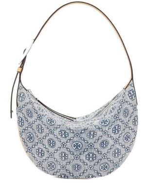 Tory Burch Small Logo-Patterned Tote Bag - Grey