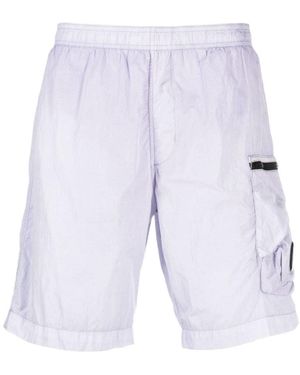 C.P. Company Logo-Badge Track Shorts - Blue