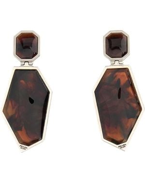Prada Logo-Engraved Earrings - Multicolor