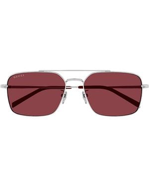 Gucci Eyewear Specialized Fit Rectangular Sunglasses - Purple