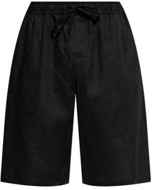 Dolce & Gabbana Logo Embroidered Drawstring Shorts - Black