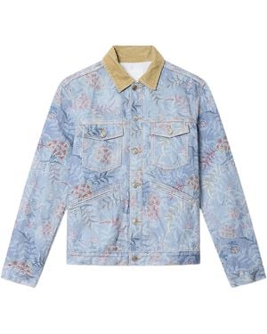 Isabel Marant Floral Print Denim Jacket - Blue