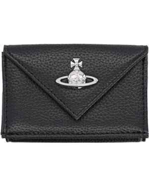Vivienne Westwood Flap Orb Logo Wallet - Black