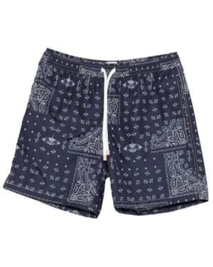 Eleventy Paisley Patterned Swim Trunks - Blue