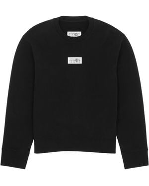 MM6 by Maison Margiela Numbers Detailed Crewneck Sweatshirt - Black
