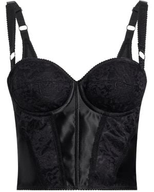 Dolce & Gabbana Lace-Embellished Corset Top - Black