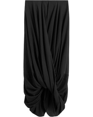 TOTEME Totême Cocoon Draped Midi Skirt - Black