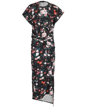 Rabanne Floral-Print Maxi Dress - Black