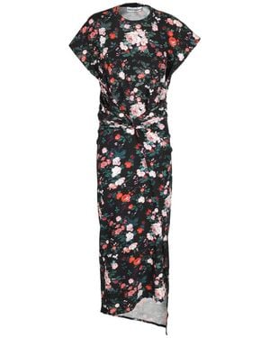 Rabanne Floral-Print Maxi Dress - Black