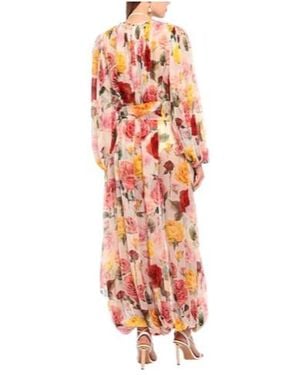 Dolce & Gabbana Floralprint Longsleeve Jumpsuit - White
